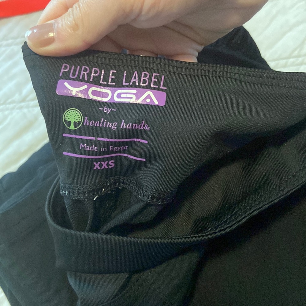 4 pairs of black purple yoga scrub pants